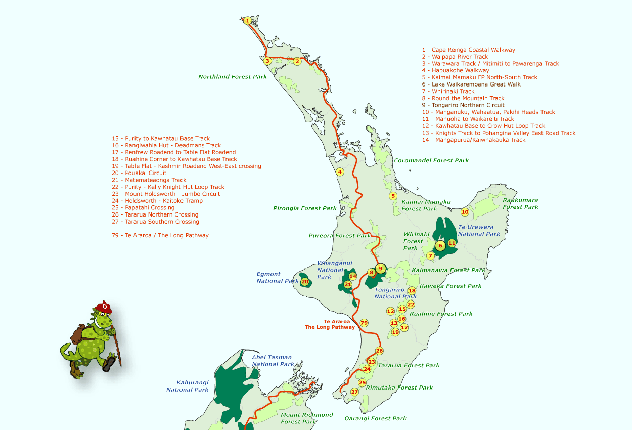新西兰北岛自然旅游景点地图图片